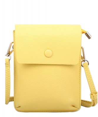 Fashion Pebble Flap Crossbody Bag Cell Phone Purse CA105 YELLOW